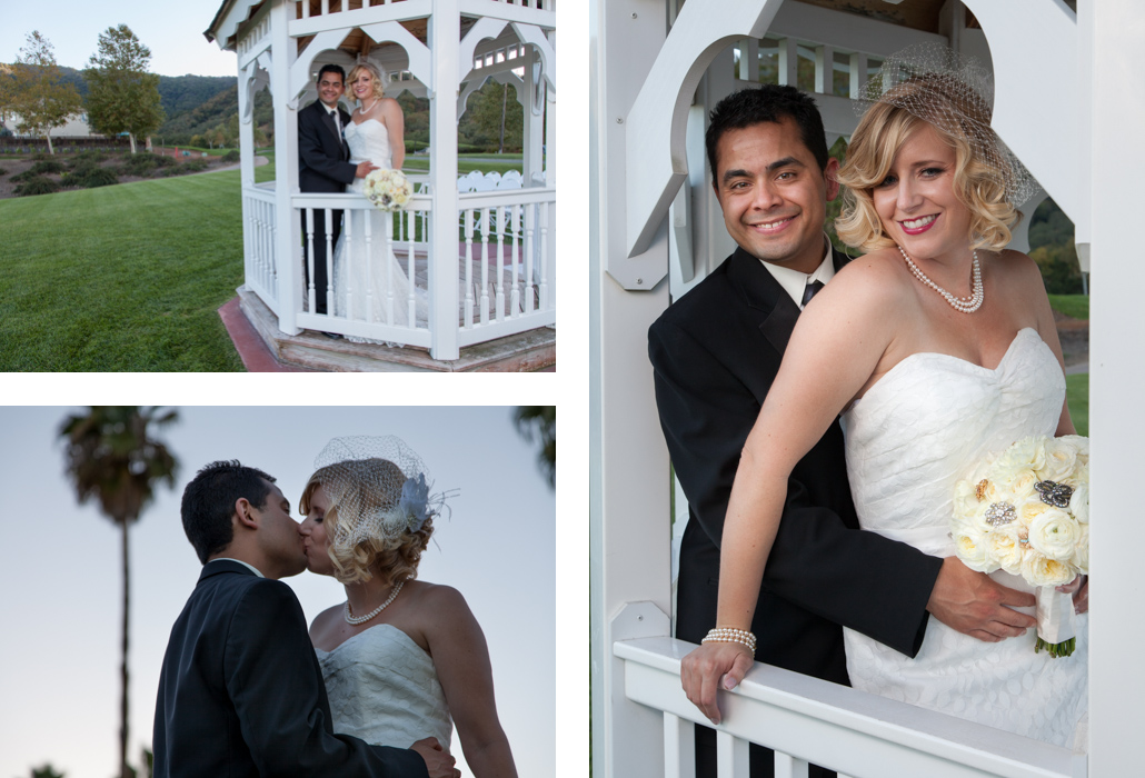 bride and groom gazebo